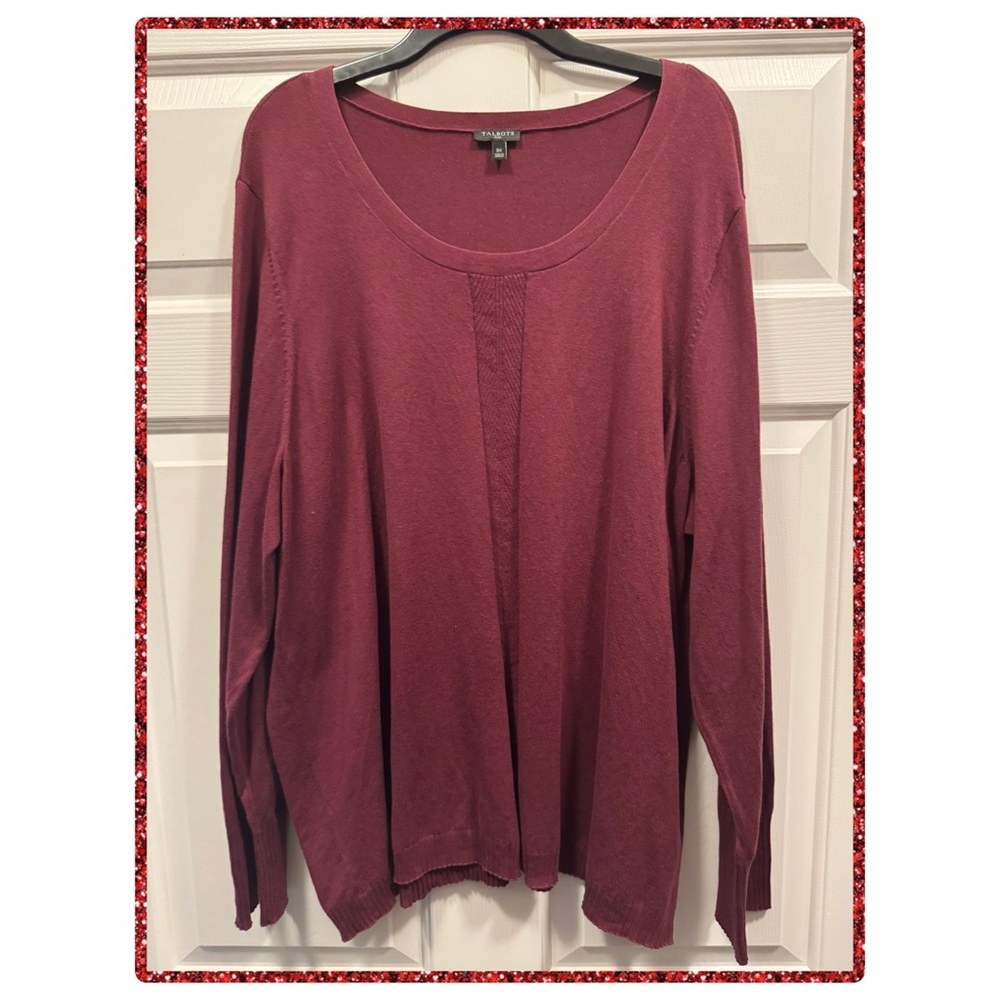 Talbots Women’s Deep Burgundy Long Sleeve Top Sweater